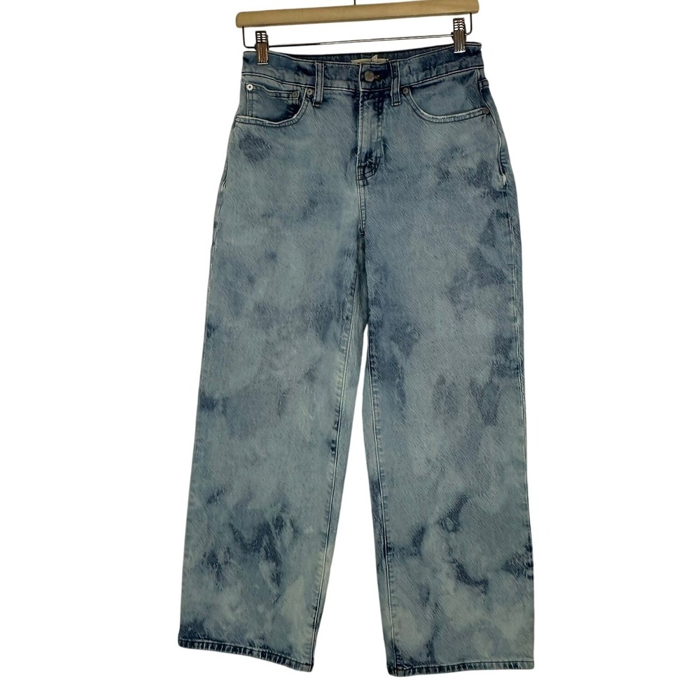 Madewell Perfect Vintage Wide-Leg Jean Womens 27P Blue Acid Wash High Rise Denim